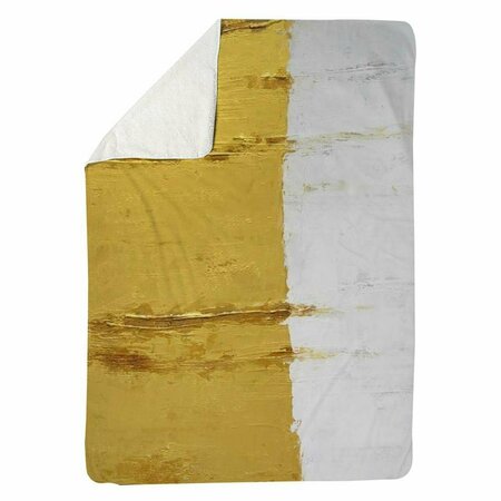 BEGIN HOME DECOR 60 x 80 in. Golden Stripe-Sherpa Fleece Blanket 5545-6080-AB80